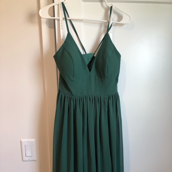 NWT: BRAND NEW w tags Azazie "dark green" Aaida Style dress - Picture 5 of 10